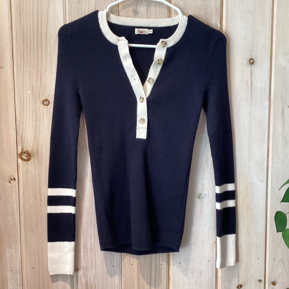 Faherty Mikki Ribbed Henley Top - Picture 3 of 6